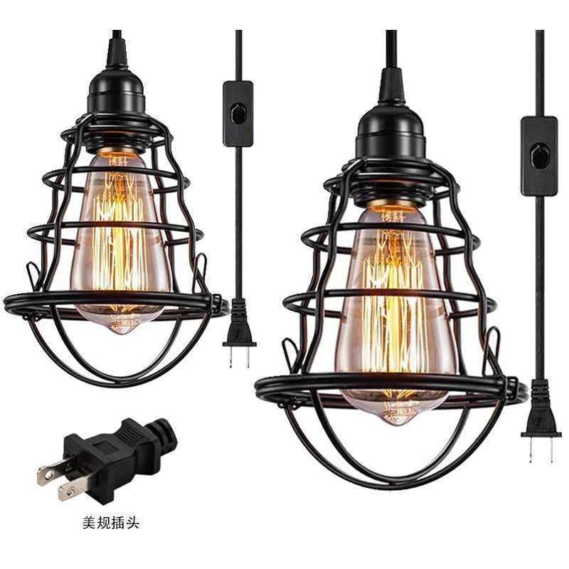 Transfronterizo exclusivo para ropa de dormitorio retro tienda de la jaula de hierro personalizada restaurante americano café tienda de té de leche lámparas