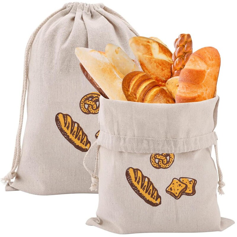 Cross-border Hot Linen Toast Bag Reusable Baguette Biscuit Bag Cotton Bundle Bread Bag