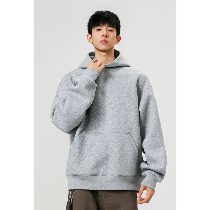 Schweres Patchwork-Kapuzensweatshirt für Damen und Herren, lockeres, lässiges Oberteil im amerikanischen Stil für Paare im Herbst, Vibe High_voghion.com