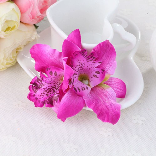 Заколка для волос Beach Orchid, Bridal Hairgrip, двойная орхидея 7 см, аксессуар для невесты и подружек невесты