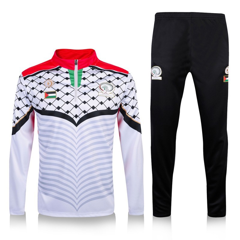 Herrenbekleidung langärmliger Trainingsanzug Herbst- und Wintersportbekleidung Pullover mit halbem Reißverschluss Palästinensischer langärmliger Trainingsanzug_voghion.com