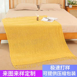 定制跨境豆豆毯沙发针织盖毯夏季空调毛毯办公室午睡毯床尾毯定做