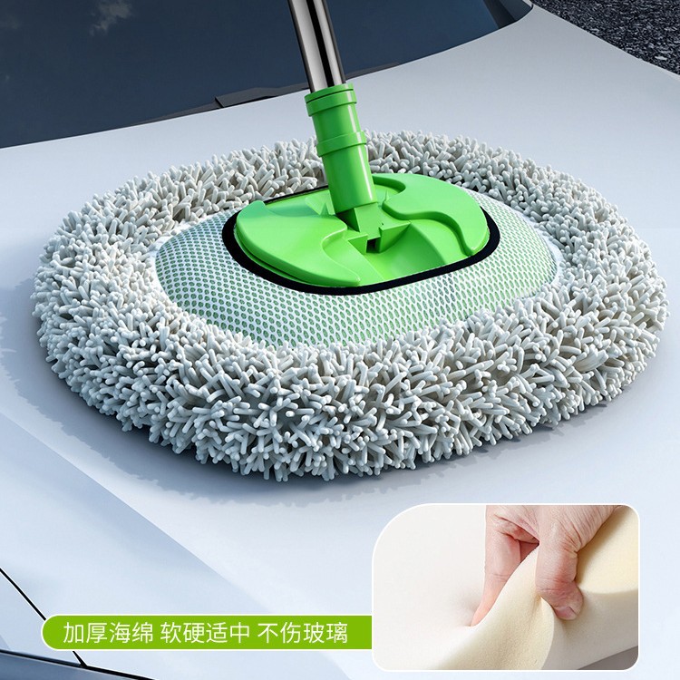 旋转刷头车用洗车刷子拖把刷车工具伸缩雪尼尔刷擦车设计车载