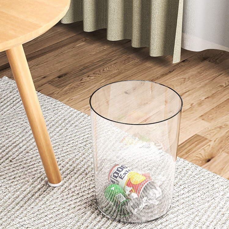 Cross-Border Fully Transparent Trash Can Fashionable Acrylic Home Creative Large Capacity Thickened Study Living Room Storage Bucket