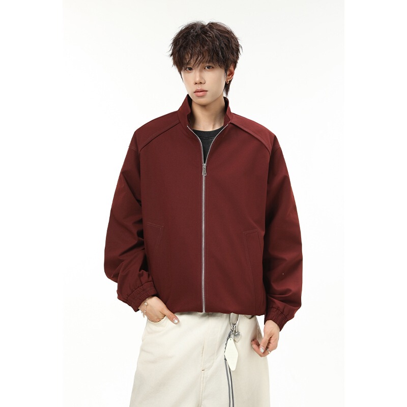 2026 New Stand Collar Zipper Jacket for Men, Loose American Retro Versatile Spring and Autumn Base Shirt Top Coat 2026 New Stand Collar Zipper Jacket for Men, Loose American Retro Versatile Spring and Autumn Base Shirt Top Coat