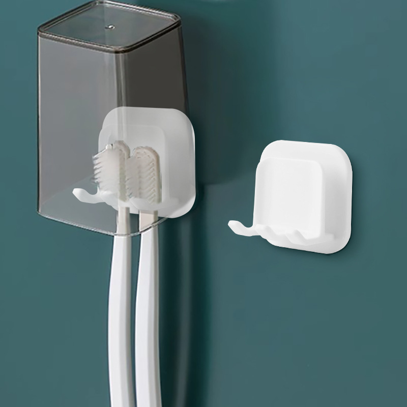 Japonés sin perforación cepillo de dientes estante de almacenamiento pared baño enjuague de vaso de baño simple cepillo de dientes estante de vaso de dientes