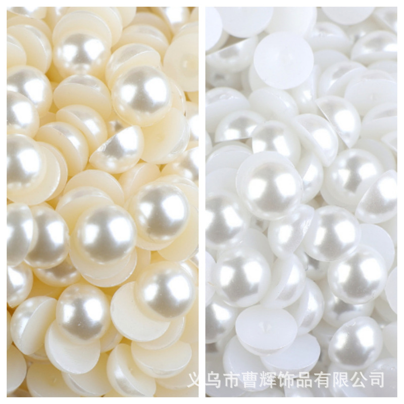 DIY handmade accessories ABS half flat patch nail half round imitation pearl phone case beauty material bag