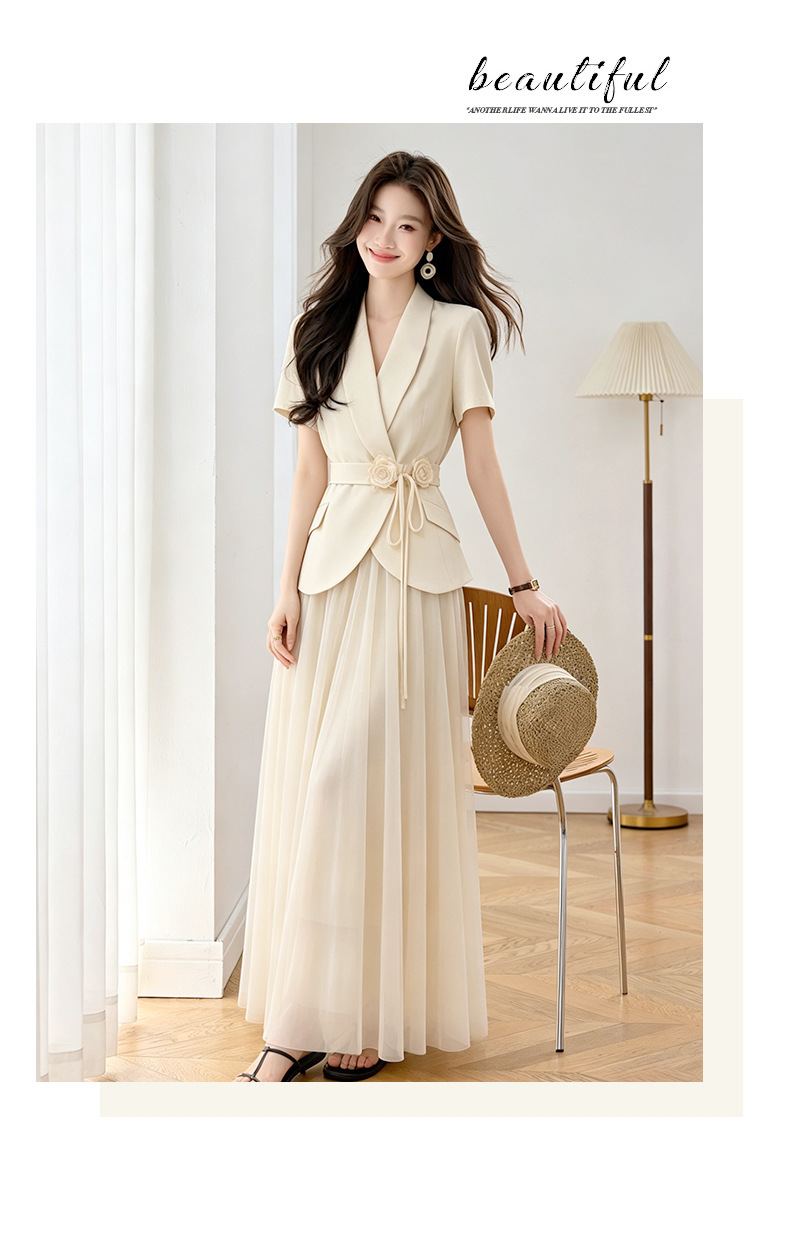 Set vest chân váy nữ công sở phong cách tiểu thư sang trọng, form ôm gọn dáng — Màu ảnh chi tiết 9