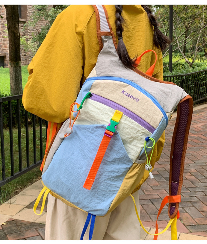 双肩包包多巴胺户外运动登山包百搭休闲书包大容量轻便背包旅行包|undefined