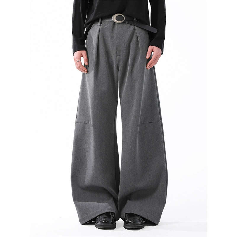 Men's autumn solid design trousers, Spring/Fall 2025 model, loose straight fit