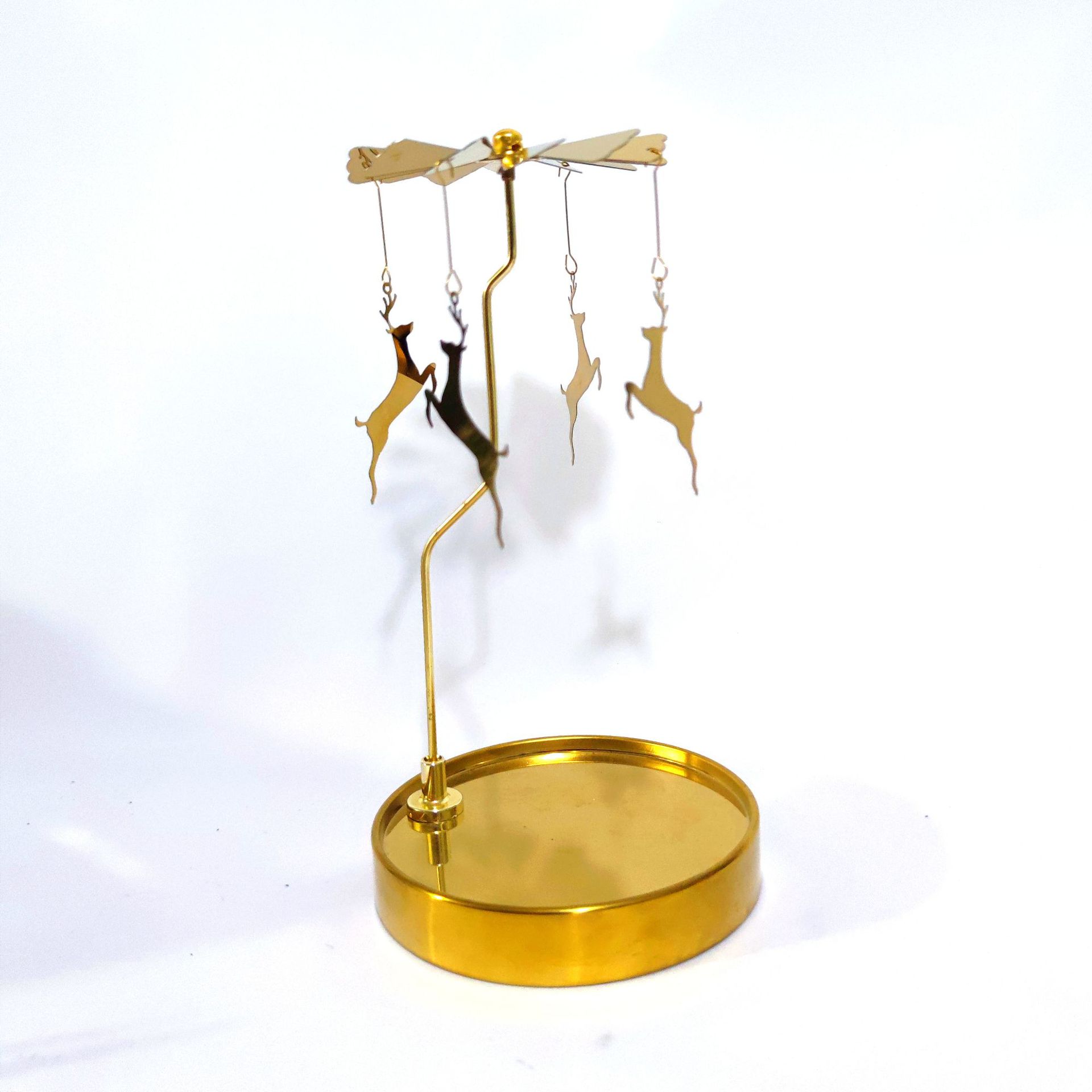 Fuente fabricante al por mayor Amazon INS bandeja redonda de acero inoxidable linterna giratoria giratoria candelabro de aromaterapia giratoria