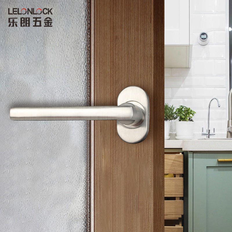 Fábrica 304 acero inoxidable puente roto aluminio mango de puerta de perfil de puerta de marco estrecho mango de accesorios de bloqueo de mano dividido
