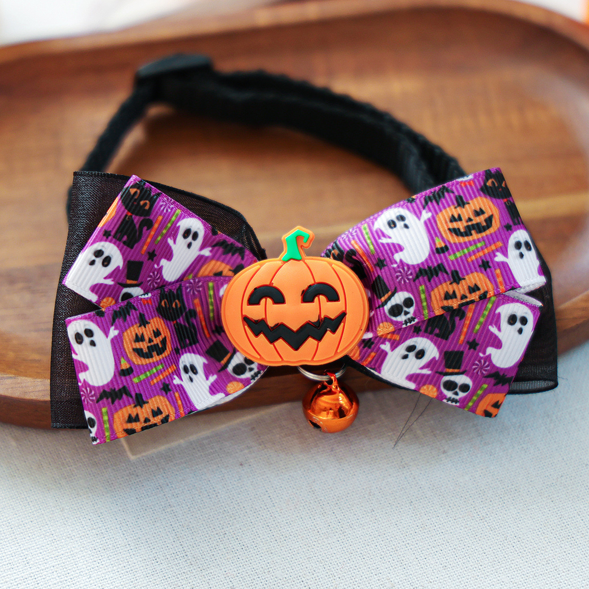 1pc 할로윈 호박 머리 활 칼라