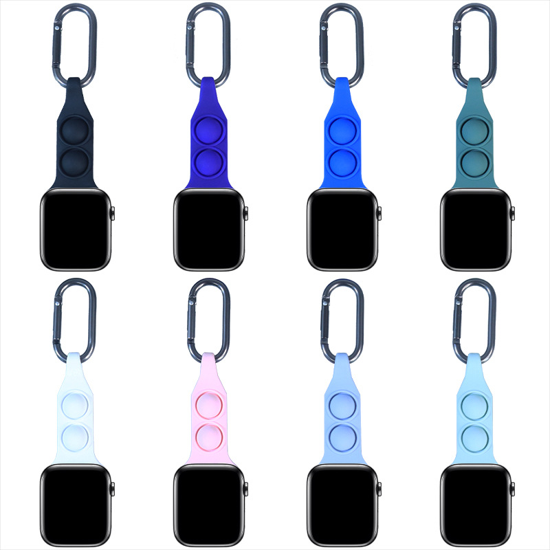 Suitable for applewatch Apple watch strap carabiner mouse killer pioneer decompression bubble silicone watch strap strap