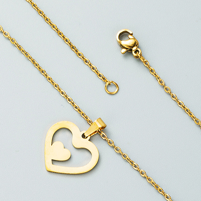 Creative Hollow Love Pendant Necklace Earring Set Accessories