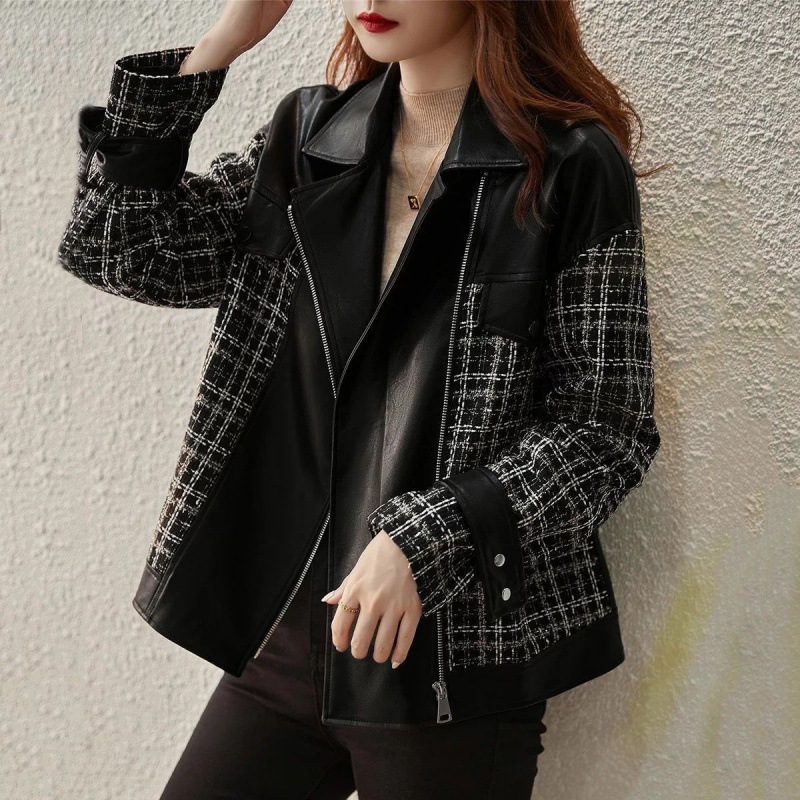 Xiao Xiang Style Motorcycle Leather Jacket All-match Jacket Women's 2022 Spring Autumn Winter New Arrival Small Women's Loose Western Style Jacket