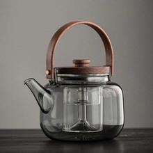 高硼硅玻璃水壶可分离大容量胡桃木煮茶壶两用一体电陶炉蒸煮水壶