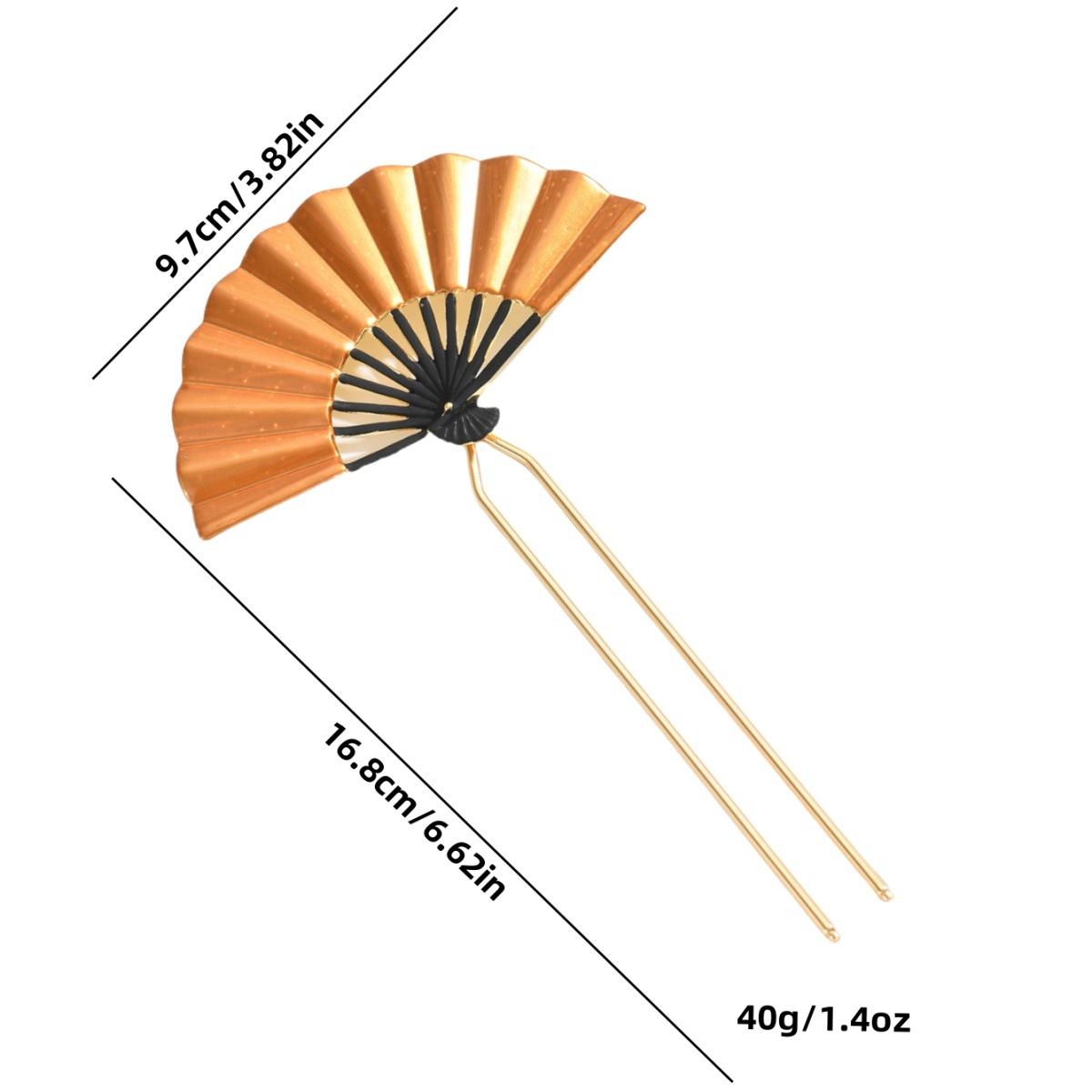 Nuevo chino antiguo ventilador dorado clip de cabello mujeres de alta gama cheongsam joyerías Xiuhe tocado de novia 2024 nuevo clip de cabello