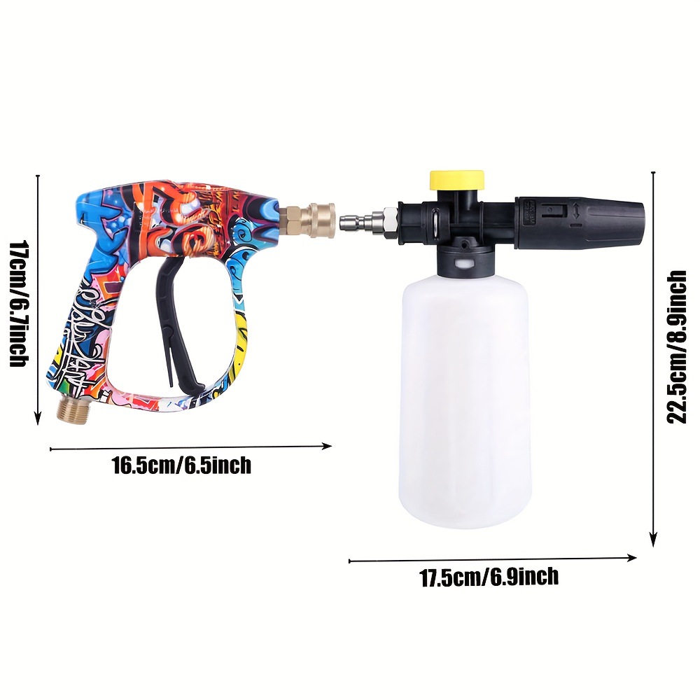 máquina de limpieza de alta presión pistola de agua de lavado de automóviles 5 boquillas de color en forma de ventilador 750 espuma de polietileno pintada cabeza de pistola de agua M22 pistola de agua