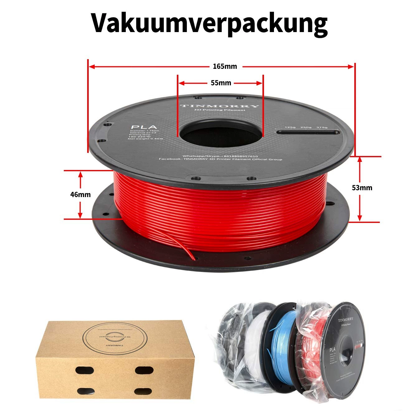 Tinmorry PLA3D printing filament 1.75mm wire diameter