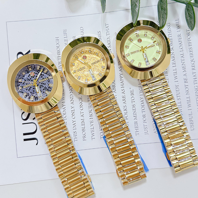 Koushi Men's Popular Watch, Factory Direct Sales, Foreign Trade Steel Band, Cross-Border Vintage Style, Simple Dual Calendar Men's Watch