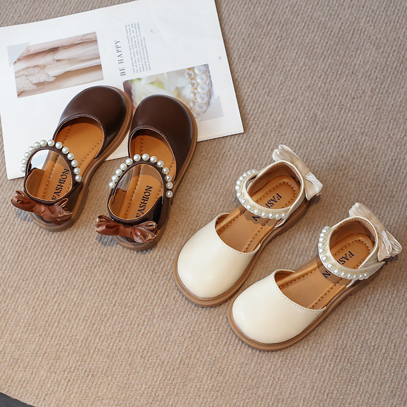 Girls Small Leather Shoes 2025 Spring and Autumn New Black Shoes for Little Girls Performance Shoes Children Soft Sole British Style Princess Shoes