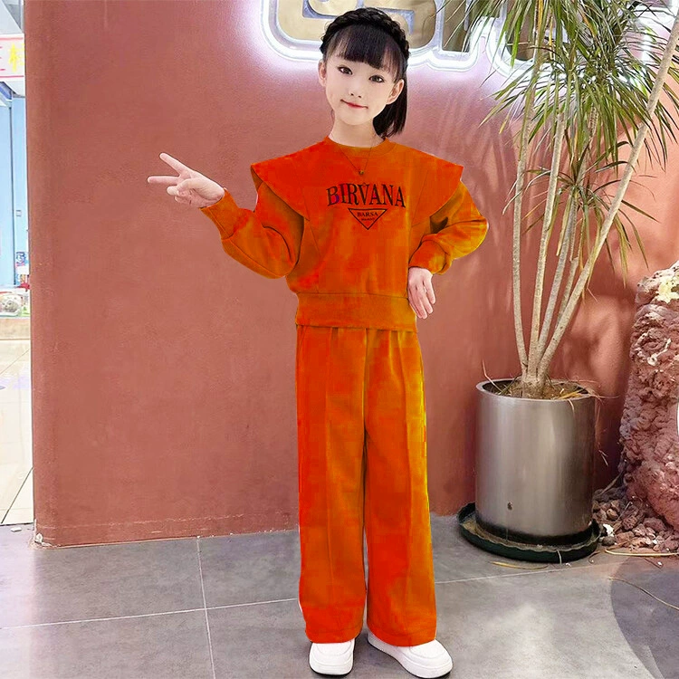 Самодельный бренд Демисезонный набор для подростков: oversized лонгслив с буквами и расслабляющие брюки