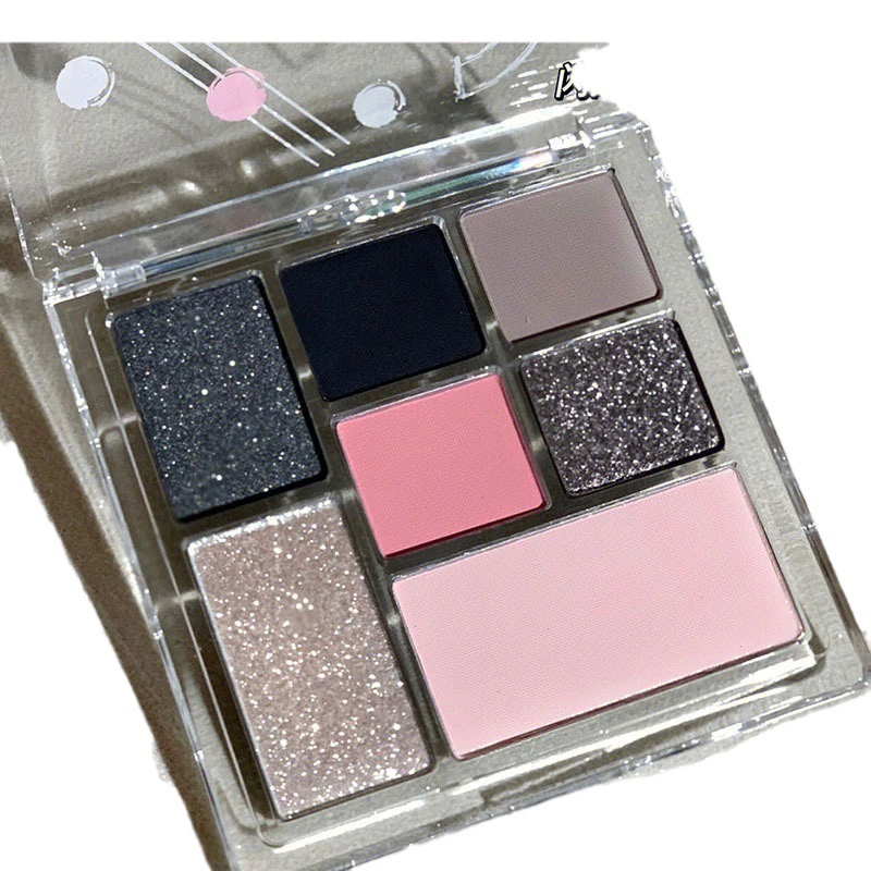 Палетка теней MBG Seven-Color — Розовый контраст, матовые и шиммерные, компактный дорожный размер