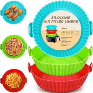 Amazon Best Selling Air Fryer Mat Food Grade Silicone Reusable Round Air Fryer Silicone Baking Pan