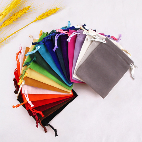 High-end cultural and playful velvet bags, lucky bags, jewelry bags, drawstring pockets, gift jewelry packaging bags, wholesale Buddhist bead bags