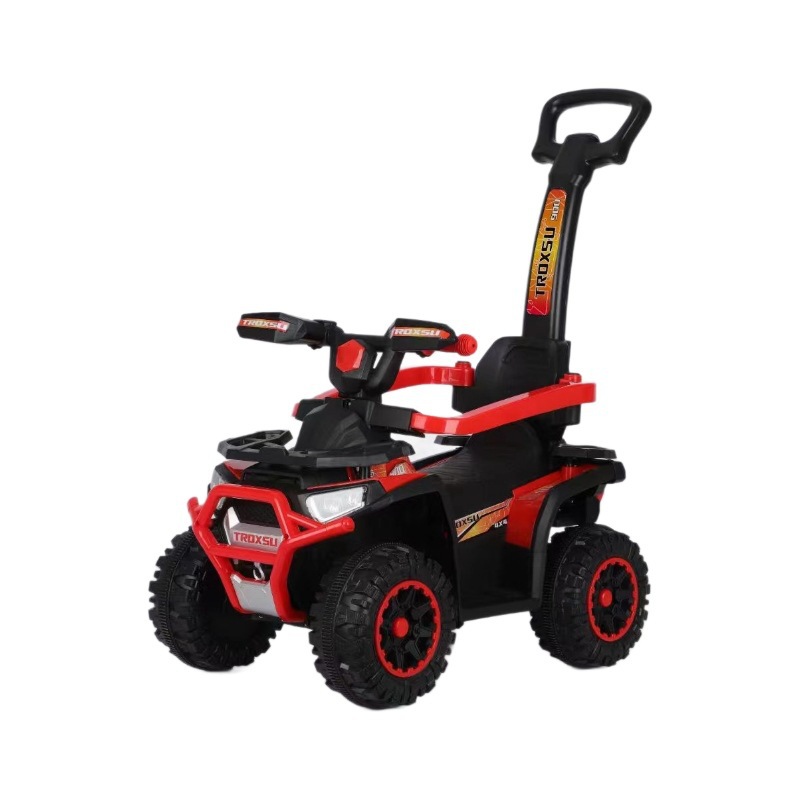 Cuatro ruedas de patineta transfronteriza para niños con música, carro de playa eléctrica, carro de cuatro ruedas de ciclista de carretera