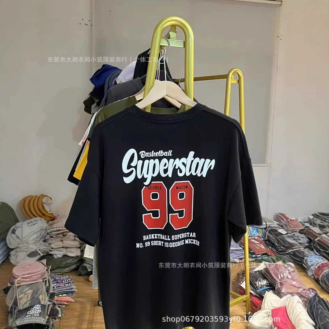 2025 модная брендовая футболка спортивная новая мужская и женская свободная большого размера с круглым вырезом и принтом интернет-знаменитости