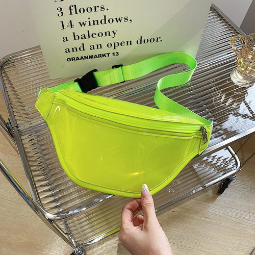 Popular transparent bag women's bag  new trendy fashion simple crossbody bag casual commuting chest bag waist bag