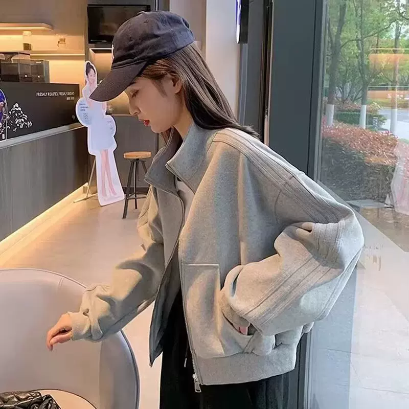 短款运动外套女2025春秋新款棒球服休闲显瘦夹克开衫上衣宽松百搭