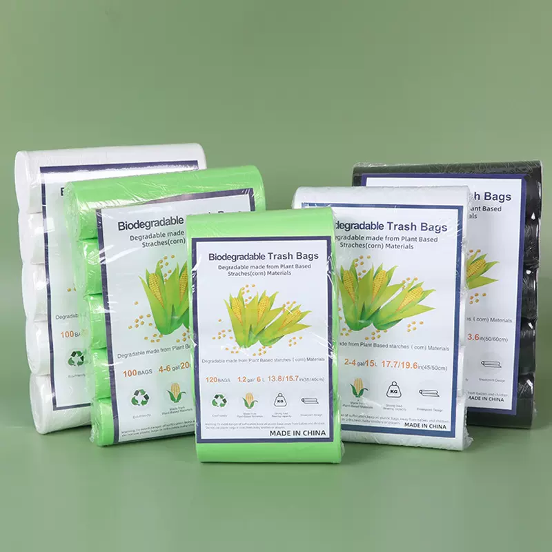 生物淀粉基垃圾袋 一次性加厚大塑料袋子环保连卷式垃圾袋可降解
