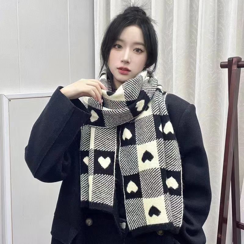 女性用スカーフ、冬用多用途、暖かい、カップル、学生、ネックプロテクター、模造カシミヤニットウール、女の子用スカーフ、男性用高級スカーフ|undefined