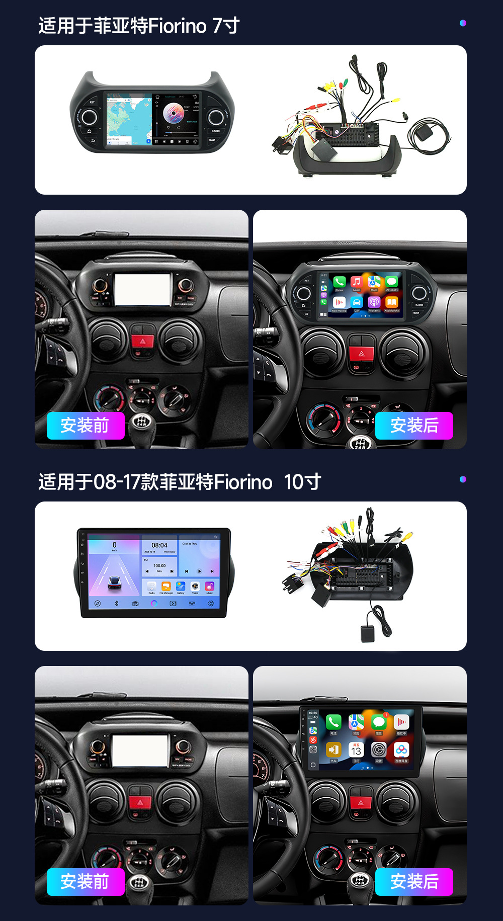 Suitable for 03-12 Fiat 500 Panda Central Control Navigation Screen Lingya Car Reversing Camera Car Navigation