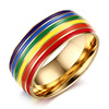 Rainbow ring stainless steel, six colors, simple and elegant design, on index finger
