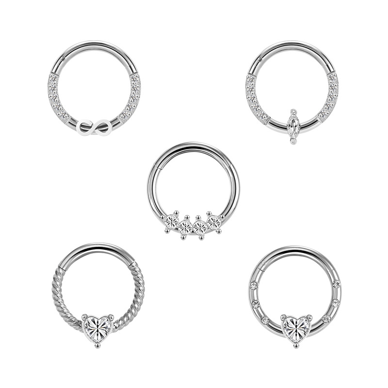 2023 New Hot Stainless Steel Diamond CZ Nose Ring Zircon Nose Decoration Women's Elegant Fashion Nose Hoop detail image 11