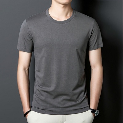 mulberry silk Short sleeved T-shirt Borneol shirt man Trend Versatile handsome half sleeve T-shirt 2022 new pattern