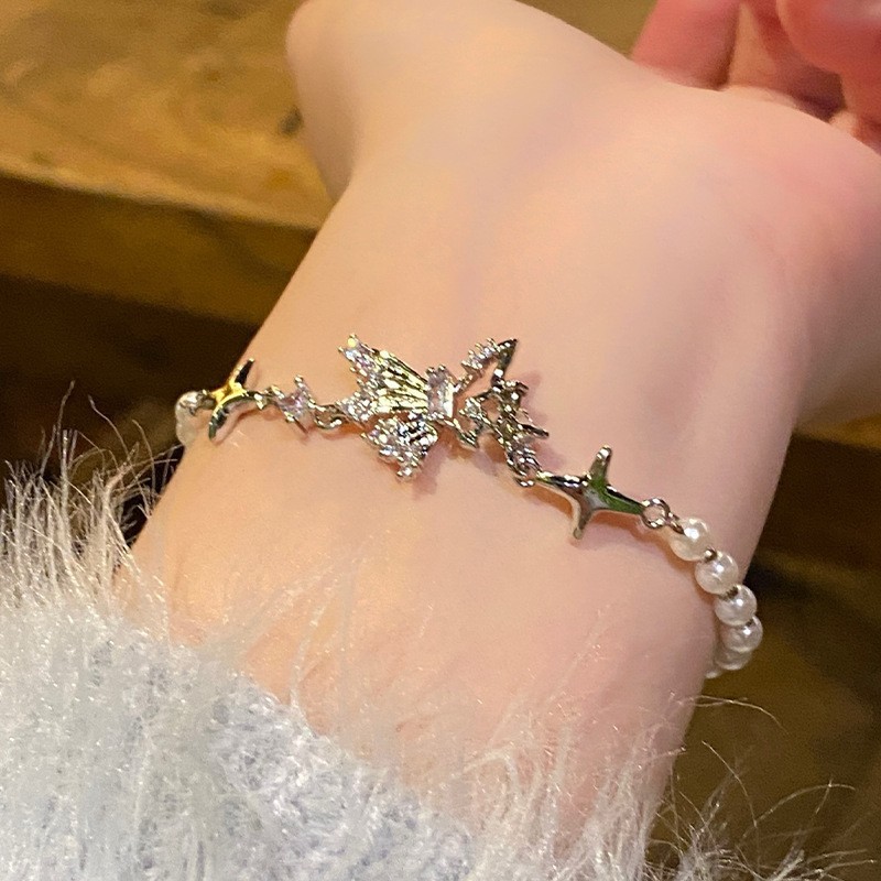 Elegant cute sophisticated retro universal bead bracelet pearl with…