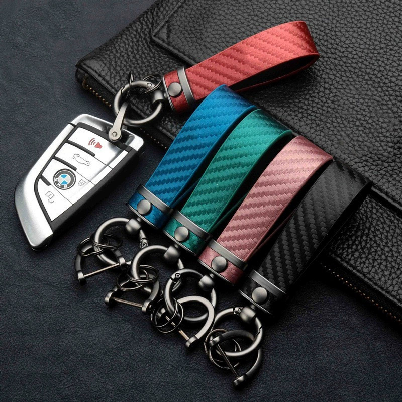 Carbon Fiber Pattern Metal Car Keychain High-end Explosive Creative Personality Carbon Fiber Pattern Boutique Fashion Key Chain Pendant