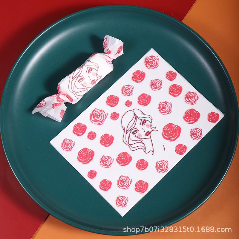 Papel de embalaje de papel de turrón embalaje de papel de caramelo embalaje de papel de turrón papel de caramelo de arroz glutinoso 100 piezas