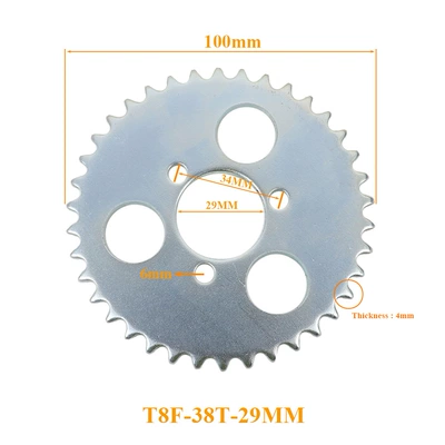 Motosiklet ləvazimatları və aksesuarları Gasoline Scooter T8F Gear - t8f-38t-29mm-silver-160g