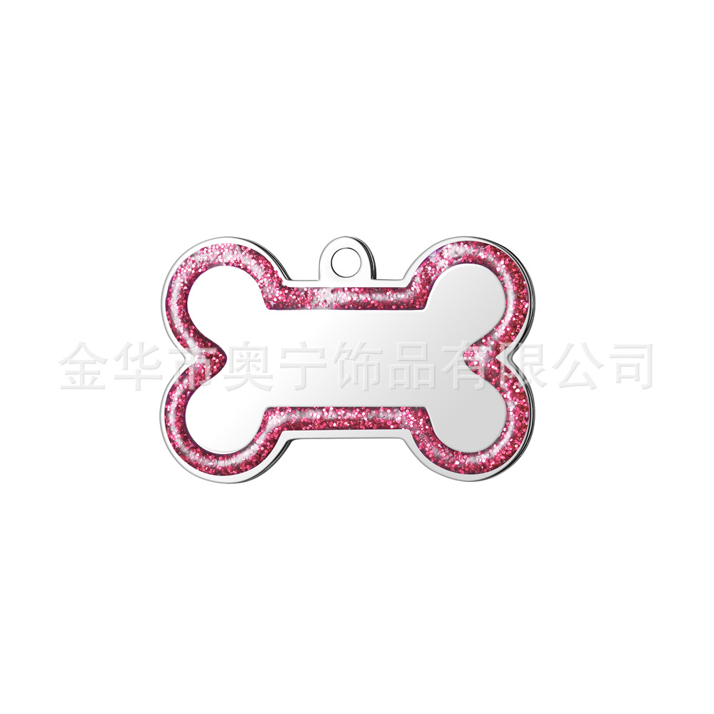 Fuente transfronteriza perro anti-perdida tarjeta de perro hueso de acero inoxidable borde de polvo flash tarjeta de mascota tarjeta de metal tarjeta láser