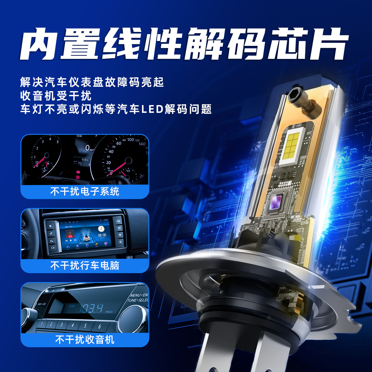 Bombilla LED para faros delanteros de coche con conexión directa H7 luz baja H11 luz alta 9005 con decodificador incorporado foco H4 foco súper brillante