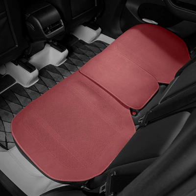 Seat cushion, seat cover, Seasons, Ventilated and Breathable, High-End - type-a-thin-padded-deerskin-volcanic-red-rear-row