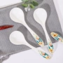 陶瓷长柄白瓷木棉花勺子