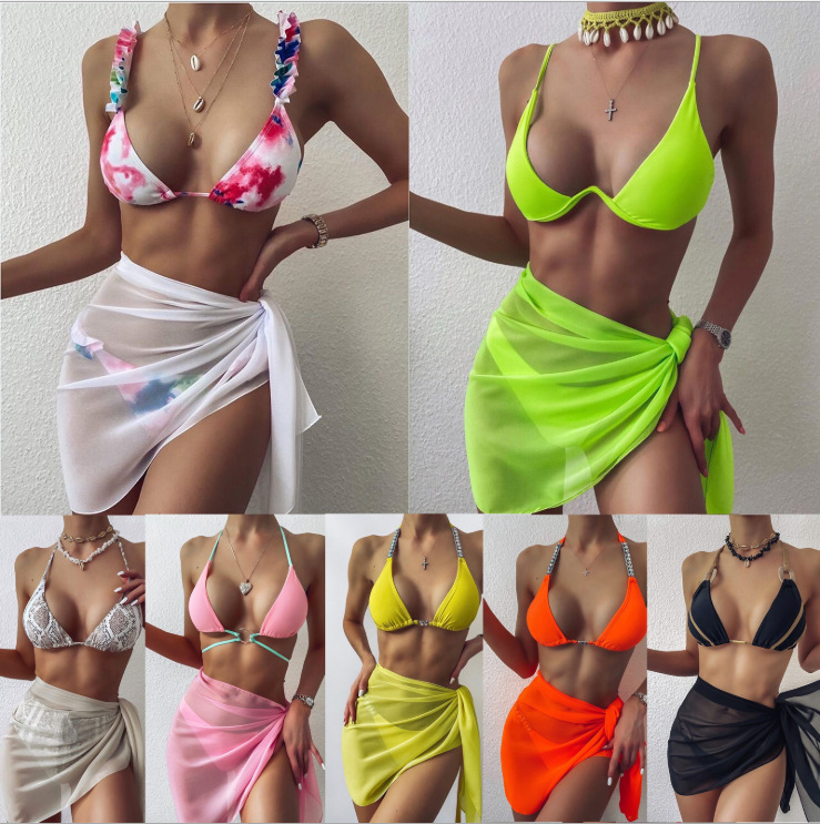 Bikinis Pareo De 1 Pieza De Poliéster De Color Sólido De Vacaciones Para Mujer display picture 1