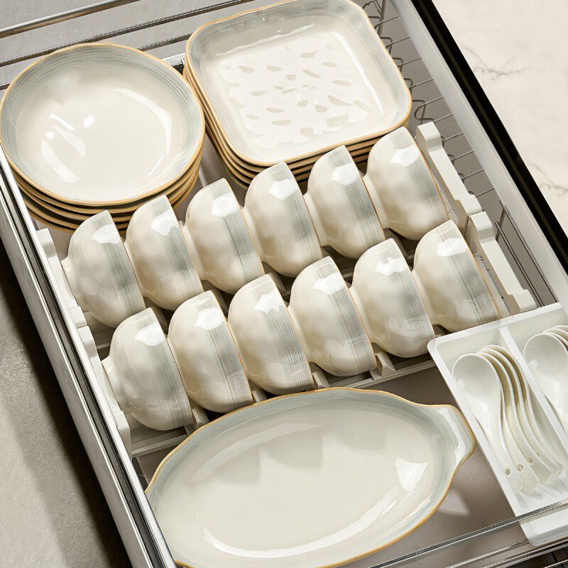 Simple and Elegant Underglaze Color Bowl and Plate Set, High-Value Ceramic Tableware for Home Use, Including Bowls, Soup Bowls, Plates, Spoons, and Chopsticks Simple and Elegant Underglaze Color Bowl and Plate Set, High-Value Ceramic Tableware for Home Use, Including Bowls, Soup Bowls, Plates, Spoons, and Chopsticks